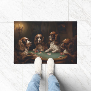 Paillasson Chiens Cocker Spaniel Jouant au Poker Art