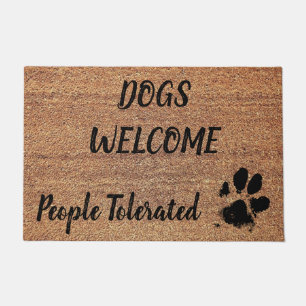 Paillasson Chiens de bienvenue, Personnes Tolérées - Paw -