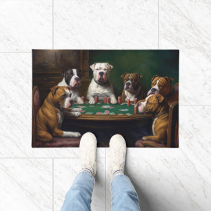 Paillasson Chiens de Staffordshire américains jouant au poker