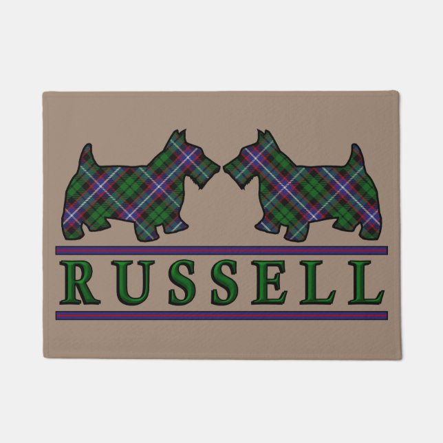 Paillasson Chiens écossais de Scottie de tartan de Russell de (Devant)
