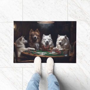 Paillasson Chiens Esquimaux Américains Jouant Poker Art