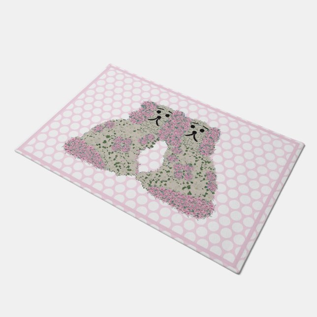 Paillasson Chiens Rose du Staffordshire de Magnolia rose (Incliné)
