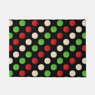 Paillasson Chiffres blancs verts rouges sur noir