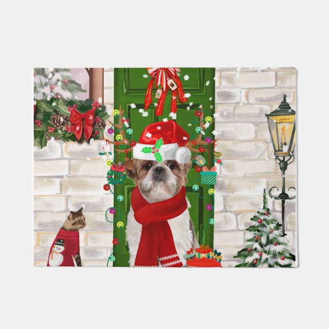 Paillasson Chih Tzu Chien Noël (Devant)