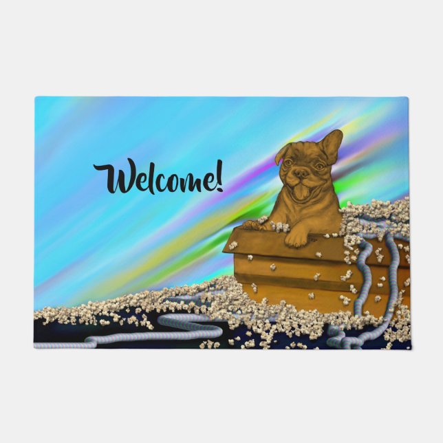 Paillasson Chiot dans une boîte (Devant)