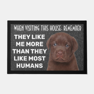 Paillasson Chocolat Labrador porte natte personnalisée