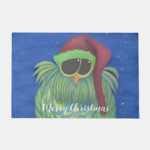 Paillasson Chouette adorable avec natte de Santa Hat
