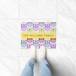Paillasson Chouettes mignonnes, Chouette Motif, Chouettes col