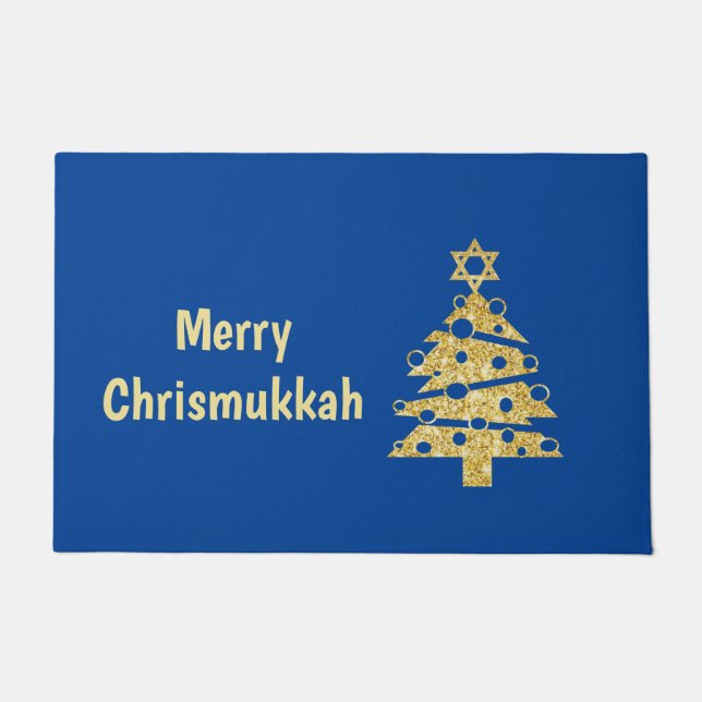 Paillasson Chrismukkah Moderne Arbre de Noël Porte Mat (Devant)