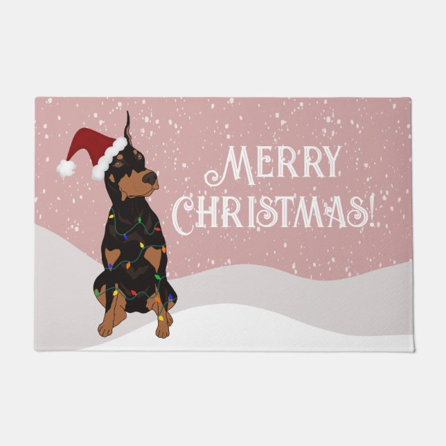 Paillasson Christmas Doberman Pinscher (Devant)