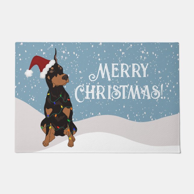 Paillasson Christmas Doberman Pinscher (Devant)