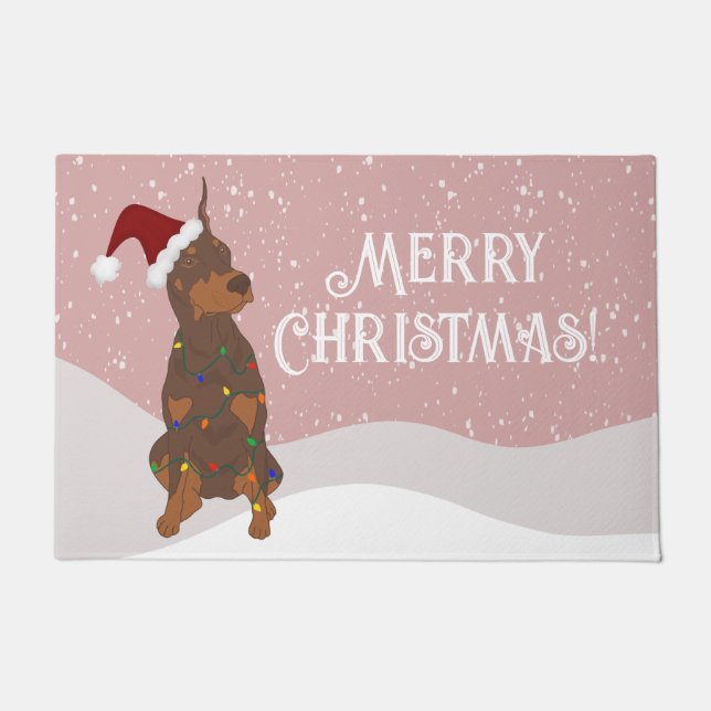 Paillasson Christmas Doberman Pinscher (Devant)