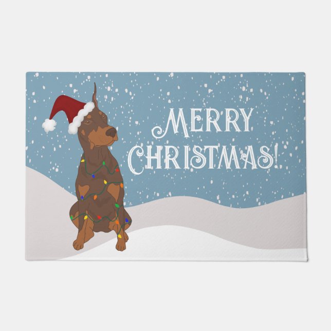 Paillasson Christmas Doberman Pinscher (Devant)
