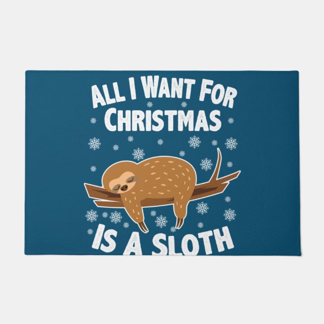Paillasson Christmas Funny Sloth (Devant)