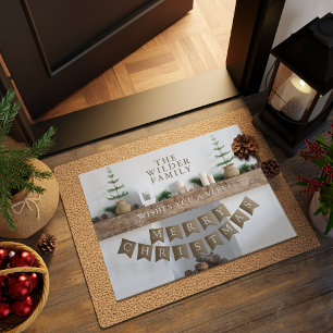 Paillasson Christmas Modern Scandi Nom de famille Doormat