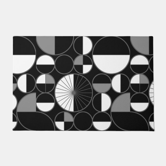 Paillasson Circles Halves Black Gray (Devant)