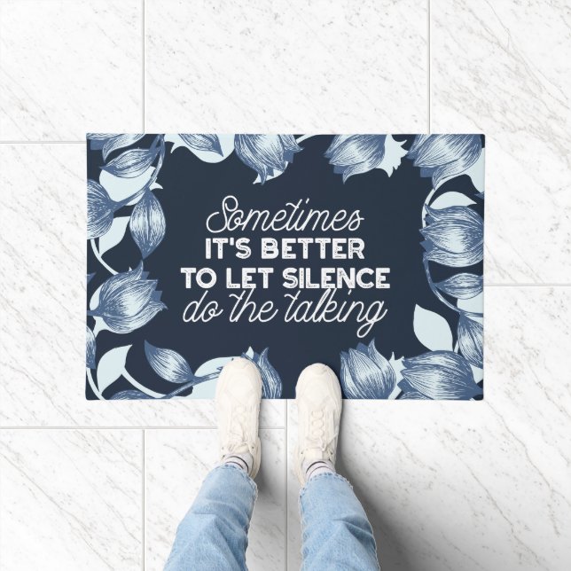 Paillasson Citation de silence éloquente Art pour Décor serei (Intérieur)
