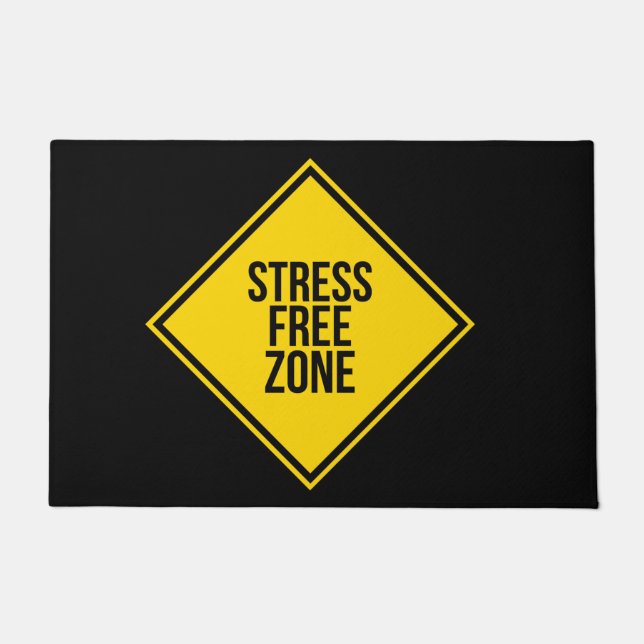 Paillasson Citation de zone sans stress tendance Jaune Noir (Devant)