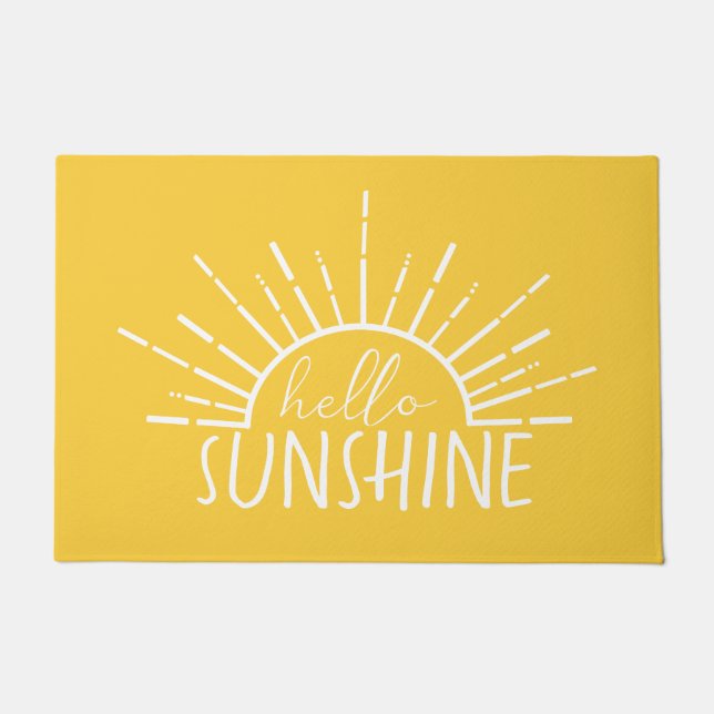 Paillasson Citron Jaune Simple Moderne Bonjour Soleil (Devant)