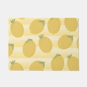 Paillasson Citrons jaunes Fruits d'été Aquarelle amusante