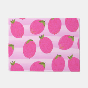 Paillasson Citrons roses eau de fruits d'été aquarelle amusan