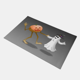 Paillasson Citrouille dansante avec le fantôme
