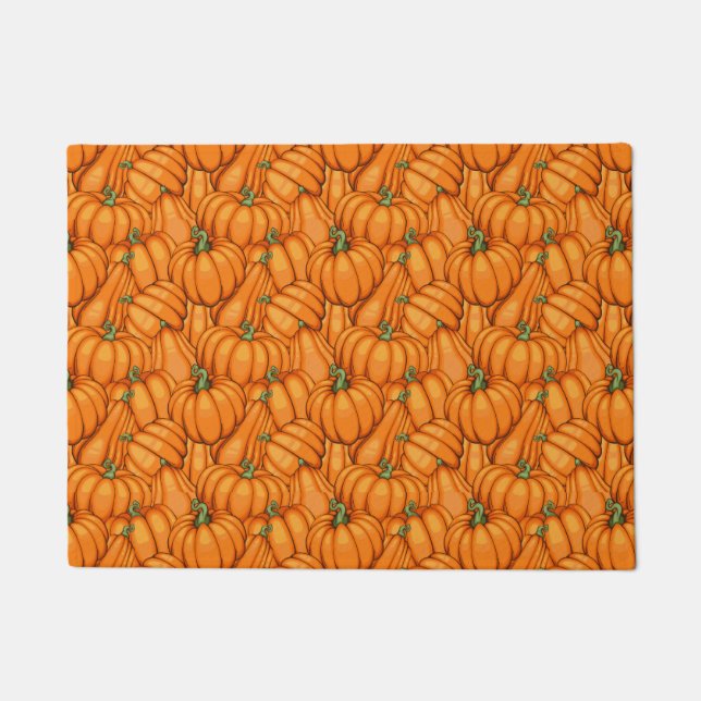 Paillasson Citrouille d'automne épices Halloween Thanksgiving (Devant)