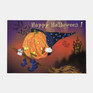 Paillasson Citrouille de la sorcière de Halloween Volant Broo