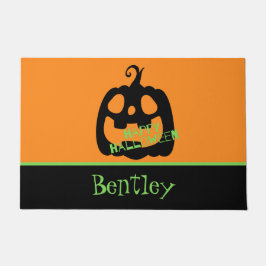 Paillasson Citrouille d'Halloween heureuse et effrayante