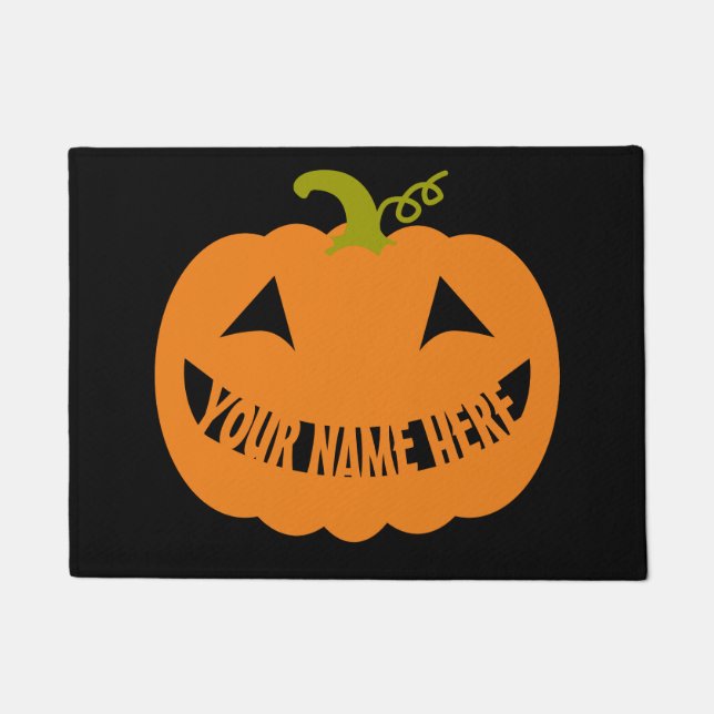 Paillasson Citrouille Halloween personnalisé (Devant)