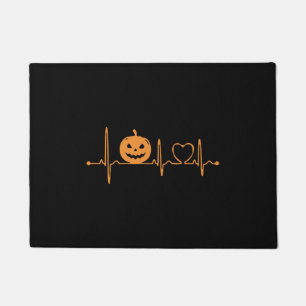 Paillasson Citrouille Heartbeat Halloween T Shirt Design