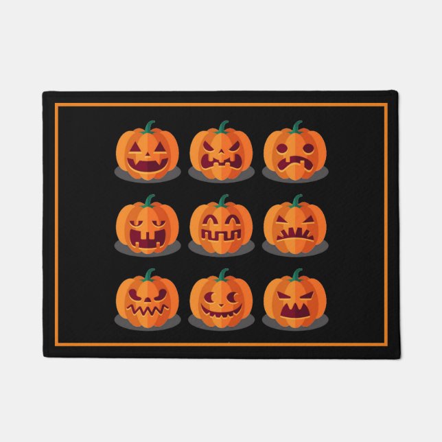 Paillasson Citrouilles de la porte d'Halloween (Devant)