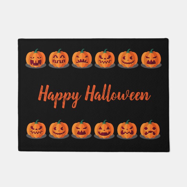 Paillasson Citrouilles de la porte d'Halloween (Devant)