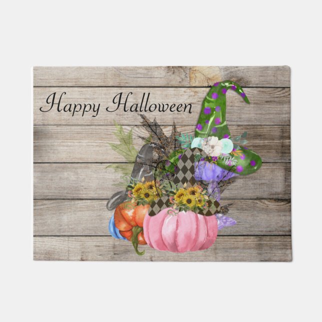 Paillasson Citrouilles d'Halloween, Leaves de automne (Devant)