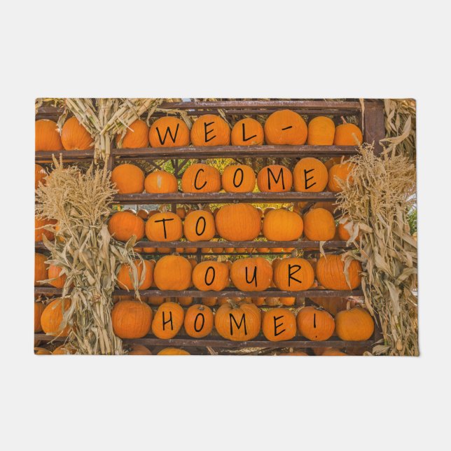 Paillasson Citrouilles orange pour Halloween et/ou Thanksgivi (Devant)