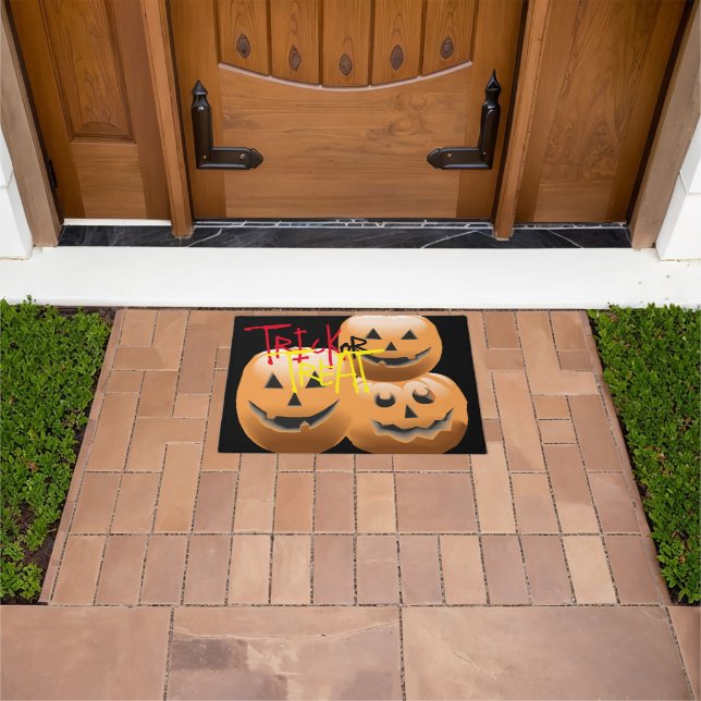 Paillasson citrouilles rouge noir orange halloween (De plein air)