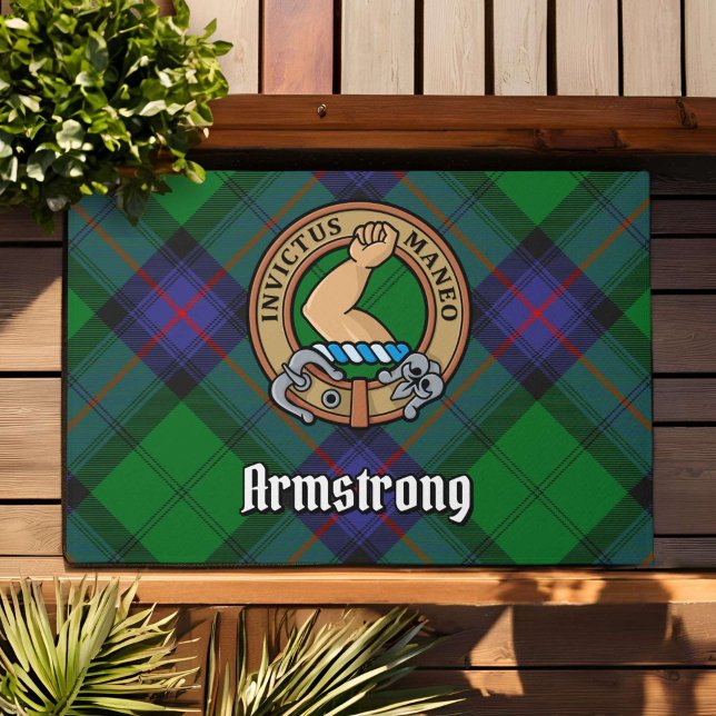 Paillasson Clan Armstrong Crest sur Tartan (Créateur téléchargé)