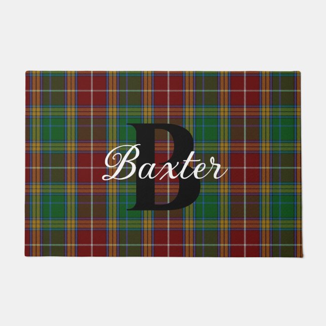 Paillasson Clan Baxter Plaid Monogramme Doormat (Devant)