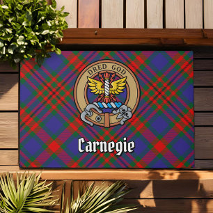 Paillasson Clan Carnegie Crest sur Tartan