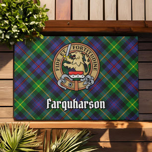 Paillasson Clan Farquharson Crest sur Tartan