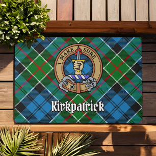 Paillasson Clan Kirkpatrick Crest sur Tartan