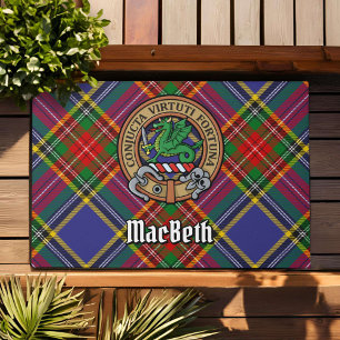 Paillasson Clan MacBeth Crest sur Tartan