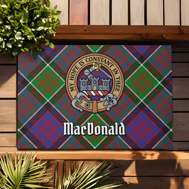 Paillasson Clan MacDonald de Clanranald Crest sur Tartan (Créateur téléchargé)