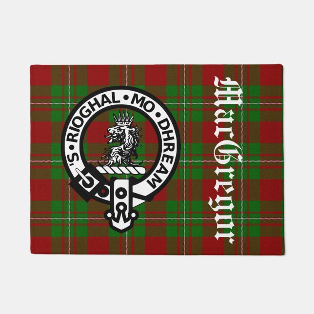 Paillasson Clan MacGregor Crest Badge et Tartan (Devant)