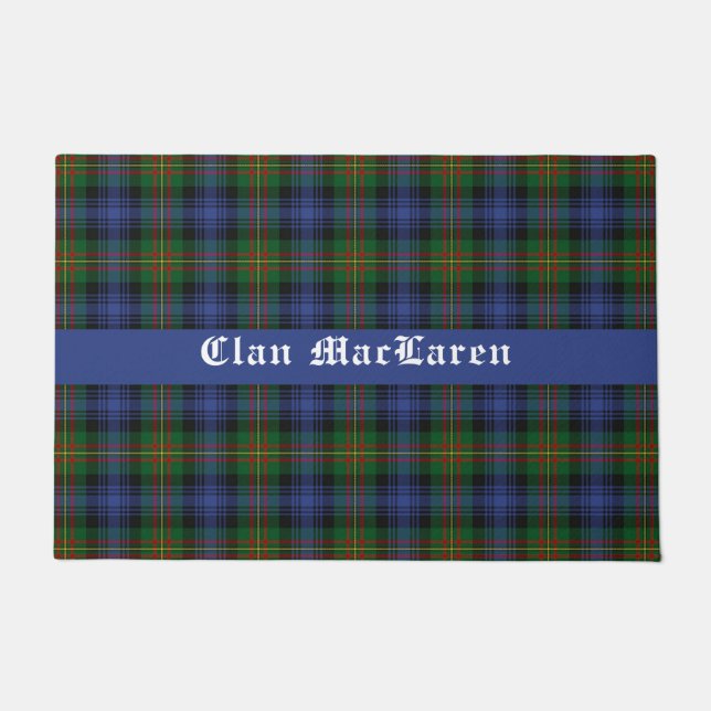 Paillasson Clan MacLaren Tartan Plaid personnalisable (Devant)