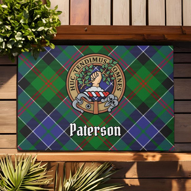 Paillasson Clan Paterson Crest sur Tartan (Créateur téléchargé)