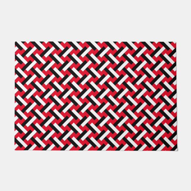Paillasson Classé et élégant rouge Art Déco Motif Herringbone (Devant)