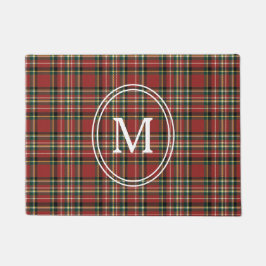 Paillasson Classic Red Plaid Monogram Christmas Holiday