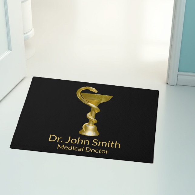 Paillasson Classique Médicale Bowl Hygieia Snake Gold Caduceu (Créateur téléchargé)