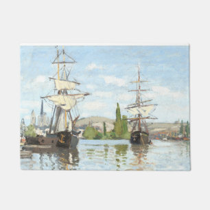 Paillasson Claude Monet. Bateaux naviguant sur la Seine à Rou